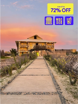 Hotel Wayira Beach- Bloque Caribe - La Guajira - Mega Ofertón- (3 Noches)                                        !Lo Quiero!                                                                                            Reserva entre el 24 al 28 de octubre de 2025. Viaja entre el 24 de octubre de 2025 al 30 de junio de 2026 .                                        Hotel Wayira Beach - Bloque Caribe (La Guajira)