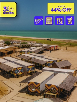 Hotel Wayira Beach - Ranchería- La Guajira- Mega Ofertón- (3 Noches)                                        !Lo Quiero!                                                                                            Reserva entre el 24 al 28 de octubre de 2025. Viaja entre el 24 de octubre de 2025 al 30 de junio de 2026 .                                        Hotel Wayira Beach - Ranchería (La Guajira)