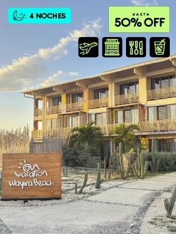 Hotel Wayira Beach - Bloque- La Guajira - Blackdays- antes $ 5.996.000 ahora por 2 personas desde $ 2.998.000
!Lo Quiero!
Válido para viajar entre Noviembre 14 de 2025 y Marzo 26 de 2026. (No aplica 20 Dic 2025 a 15 Ene 2026, ni festivos 2026)
Hotel Wayira Beach - Bloque- La Guajira