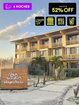 Hotel Wayira - Bloque - Guajira - Black Friday
!Lo Quiero!
5 Días 4 Noches. Alimentación completa + Cocteles. Viaja Nov 20/25 a Mar 26/26. No aplica Dic 20-Ene 15 ni festivos 2026. Incluye equipaje.
Hotel Wayira - Bloque