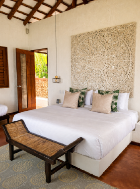 Located high up on the mountain with a great view, it features an outdoor bathroom, one double bed, and two single beds.                See more                        Cliff Room